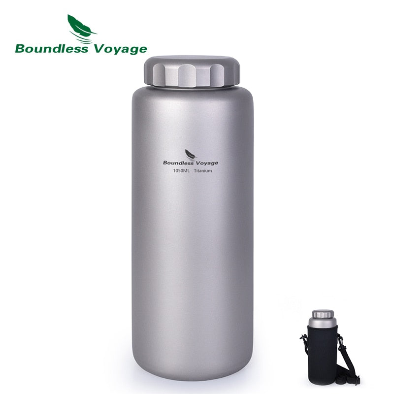 Boundless Voyage Titanium Water Bottle 1050ml Cycling Camping Sport Drinking Bottle Big Capacity Leak-Proof Ultralight Canteen