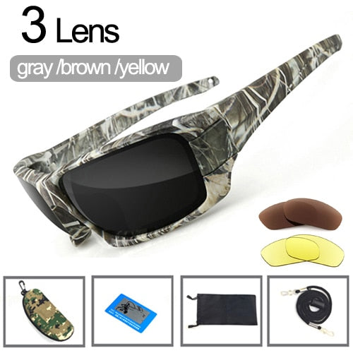 NEWBOLER Polarized Hiking Sunglasses Camouflage Black Frame Sport Sun Glasses Camping Eyewear UV400 Climbing Goggles