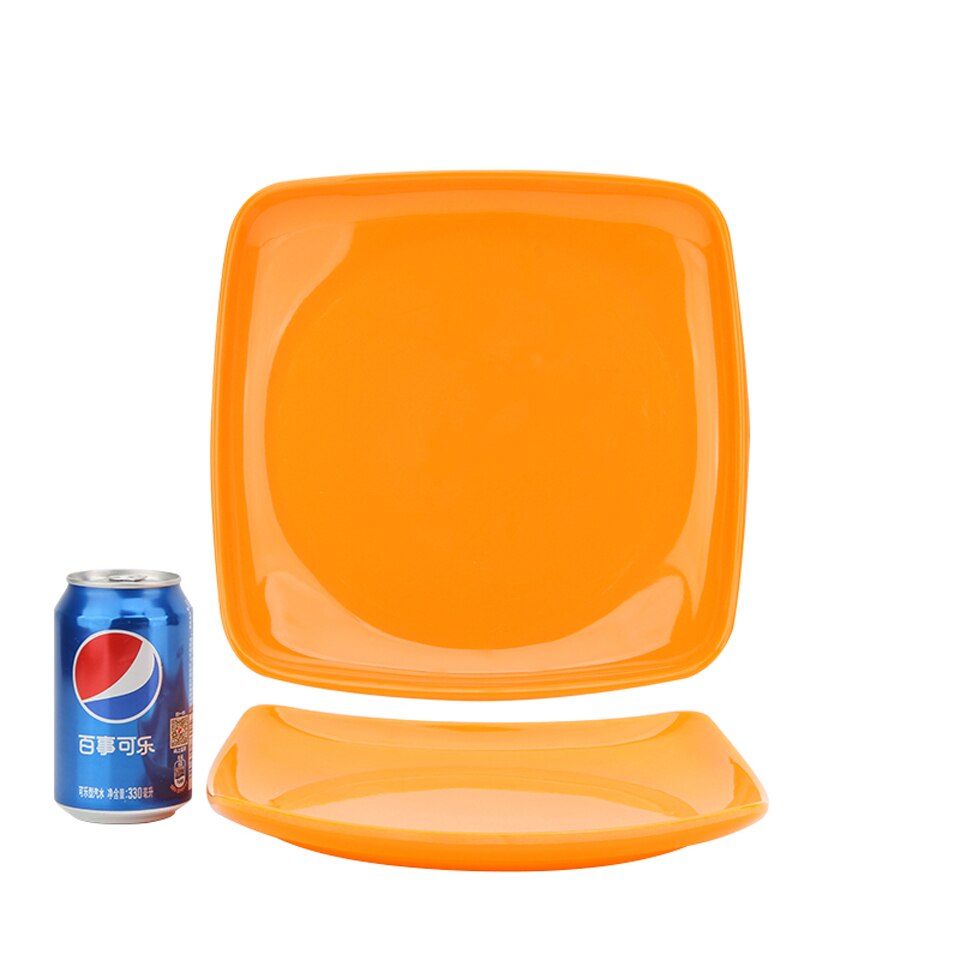 Color Imitation Porcelain Square Plate Canteen Fast Food Hot Pot Cooking Cold Dishes Eating Pasta Plate Restaurant Melamine Dish