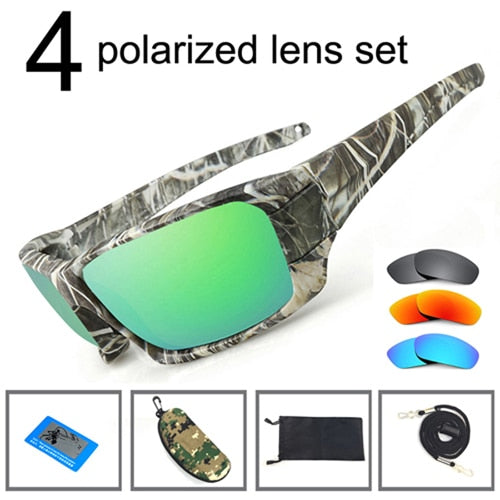 NEWBOLER Polarized Hiking Sunglasses Camouflage Black Frame Sport Sun Glasses Camping Eyewear UV400 Climbing Goggles