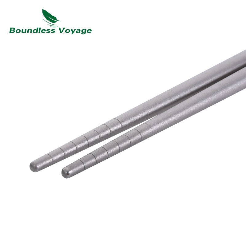 Boundless Voyage Camping Titanium Fork Spoon Chopsticks Set Outdoor Ultralight Tableware Cutlery