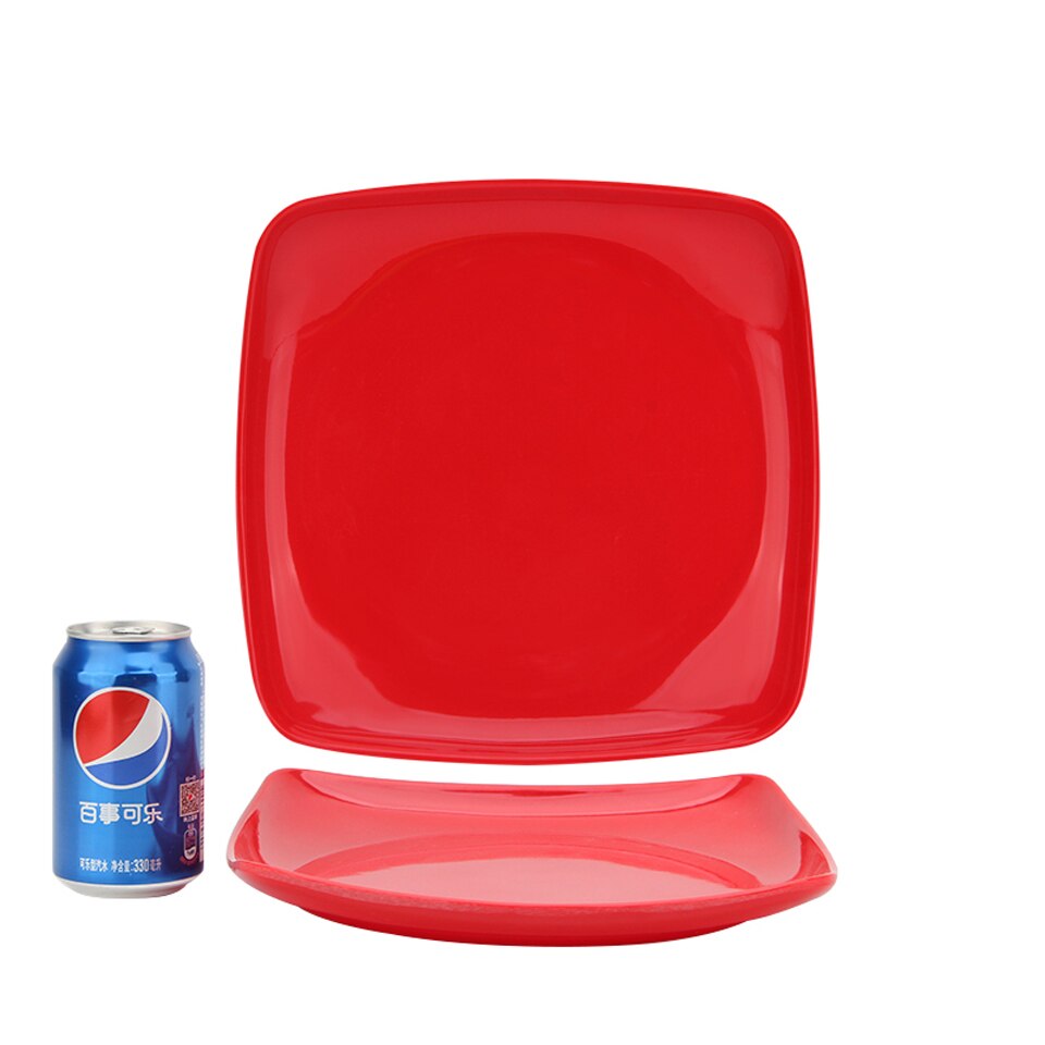 Color Imitation Porcelain Square Plate Canteen Fast Food Hot Pot Cooking Cold Dishes Eating Pasta Plate Restaurant Melamine Dish