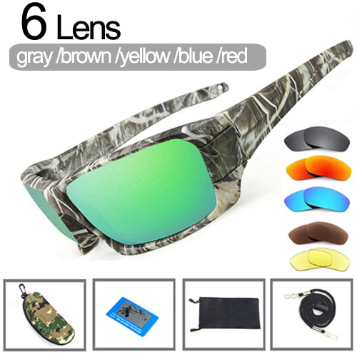NEWBOLER Polarized Hiking Sunglasses Camouflage Black Frame Sport Sun Glasses Camping Eyewear UV400 Climbing Goggles