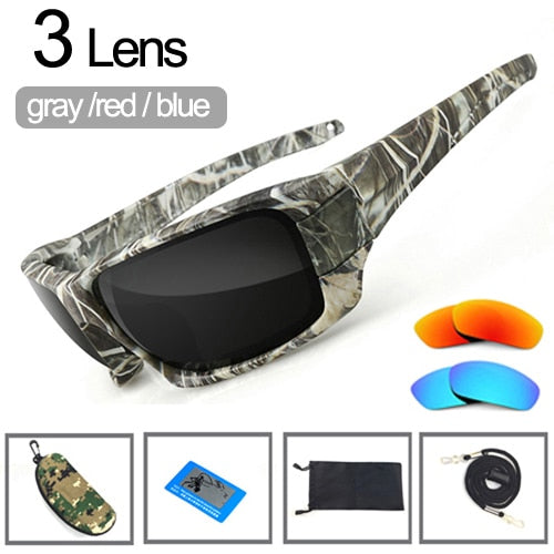 NEWBOLER Polarized Hiking Sunglasses Camouflage Black Frame Sport Sun Glasses Camping Eyewear UV400 Climbing Goggles