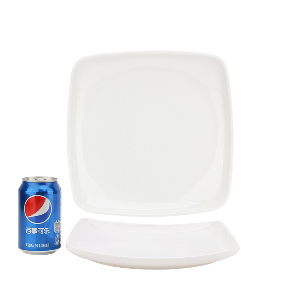 Color Imitation Porcelain Square Plate Canteen Fast Food Hot Pot Cooking Cold Dishes Eating Pasta Plate Restaurant Melamine Dish