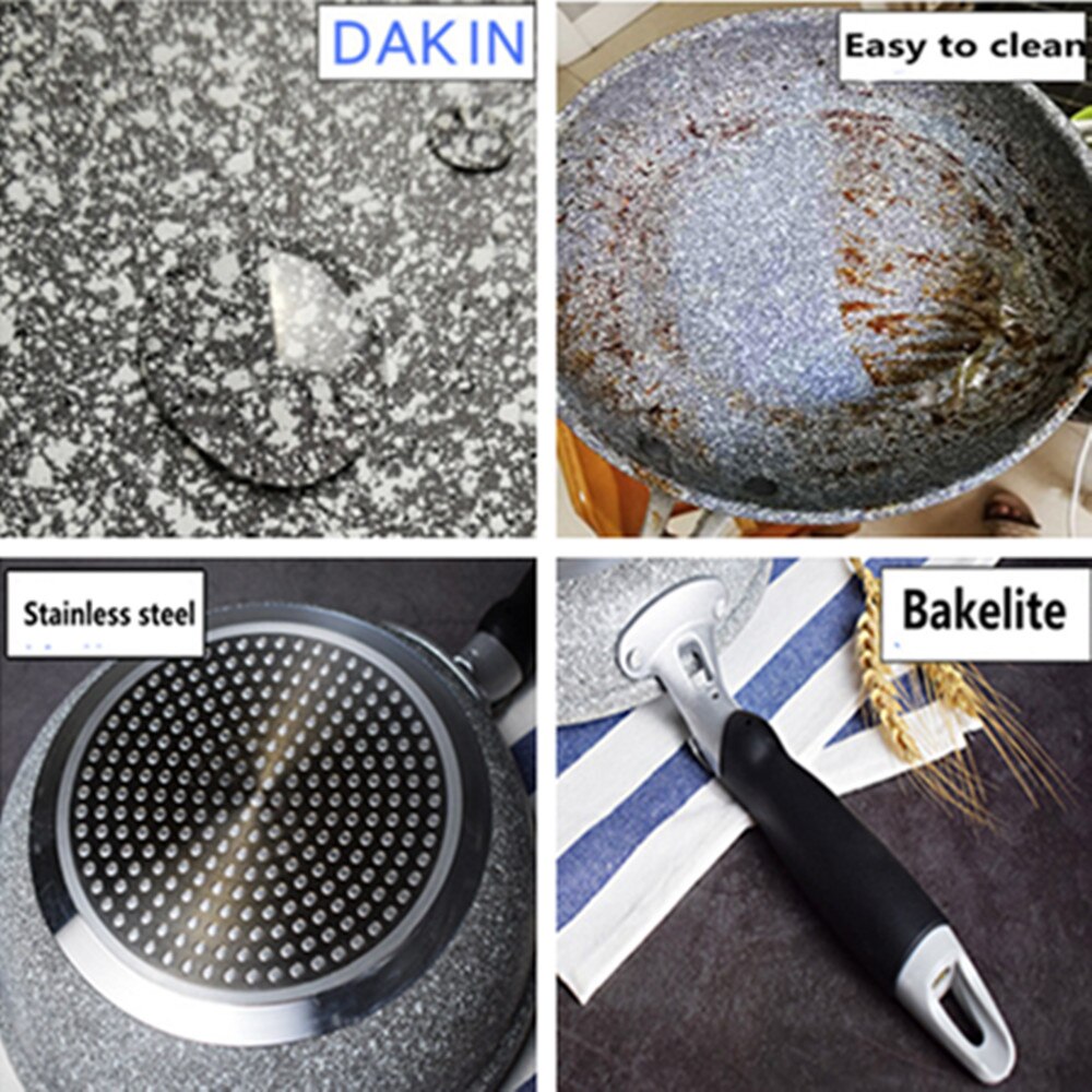 28cm Non-stick Frying Pan With Lid Wok Skillet Cauldron Cooking Pots Induction Cooker Pancake Egg Gas Stove Kitchen Accessories