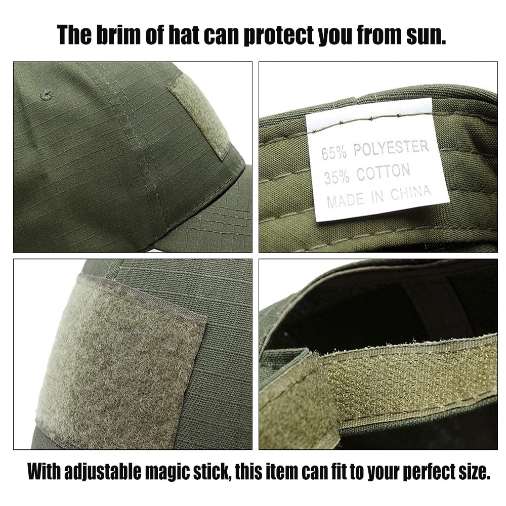 Tactical Army Caps Military Camouflage Hat Outdoor Summer Sunscreen Adjustable Baseball Caps For Airsoft Hunting Camping Hiking