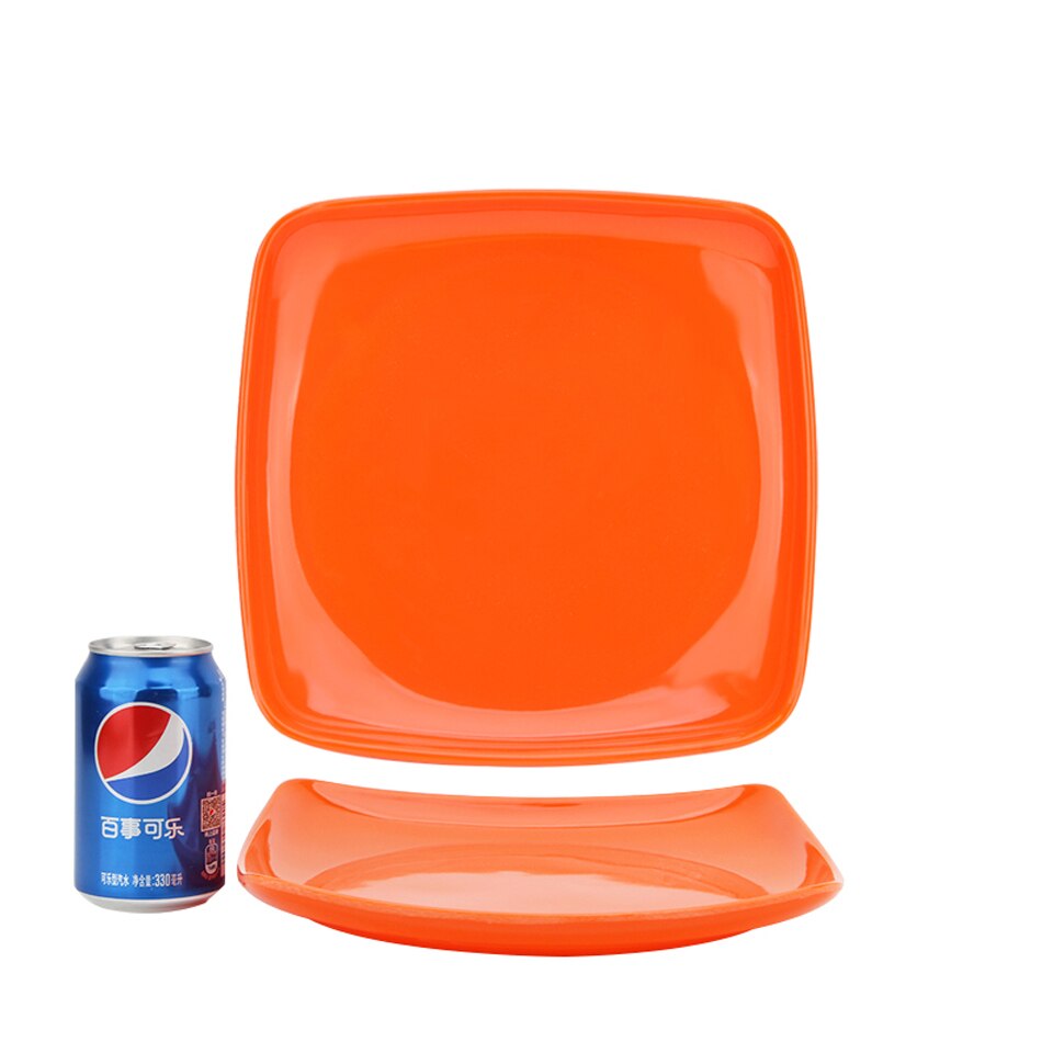 Color Imitation Porcelain Square Plate Canteen Fast Food Hot Pot Cooking Cold Dishes Eating Pasta Plate Restaurant Melamine Dish