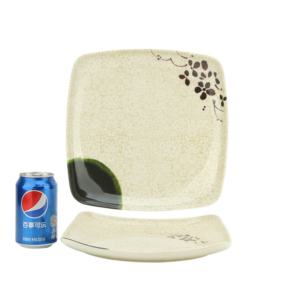 Color Imitation Porcelain Square Plate Canteen Fast Food Hot Pot Cooking Cold Dishes Eating Pasta Plate Restaurant Melamine Dish