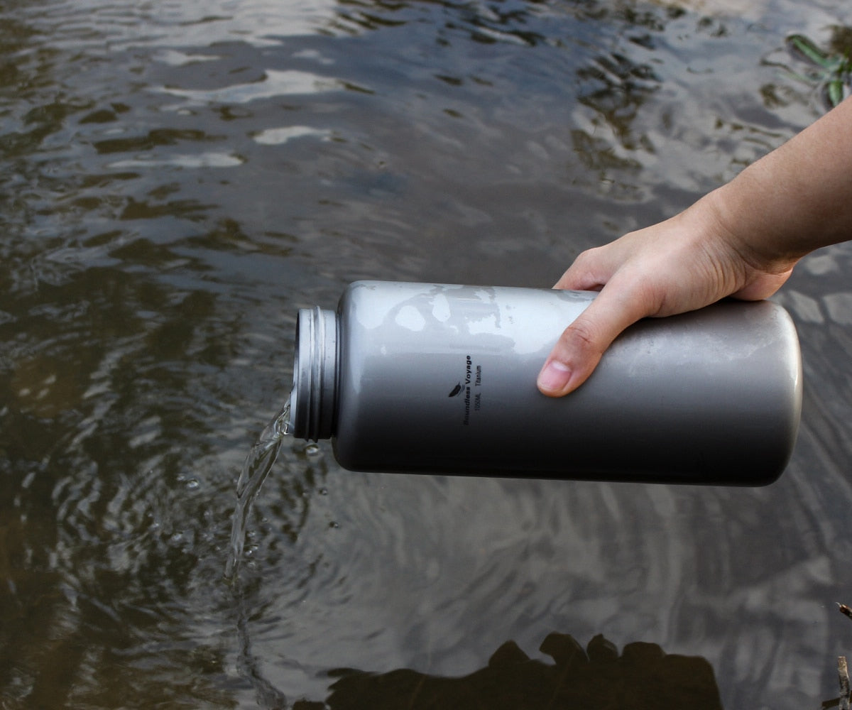 Boundless Voyage Titanium Water Bottle 1050ml Cycling Camping Sport Drinking Bottle Big Capacity Leak-Proof Ultralight Canteen