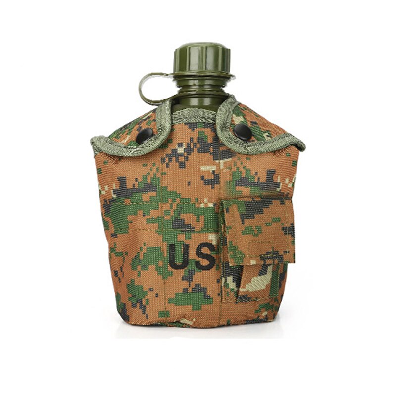 1L Outdoor Military Tactical Water Bottle Army Water Canteen Kettle With Pouch Cup Set For Camping Hiking Backpacking Survival