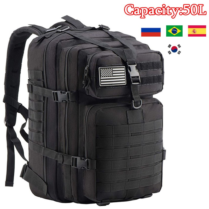 50L Men Military Tactical Backpack Waterproof Large Capacity Bags Outdoor Sport Hiking Camping Hunting Trekking Men Rucksacks