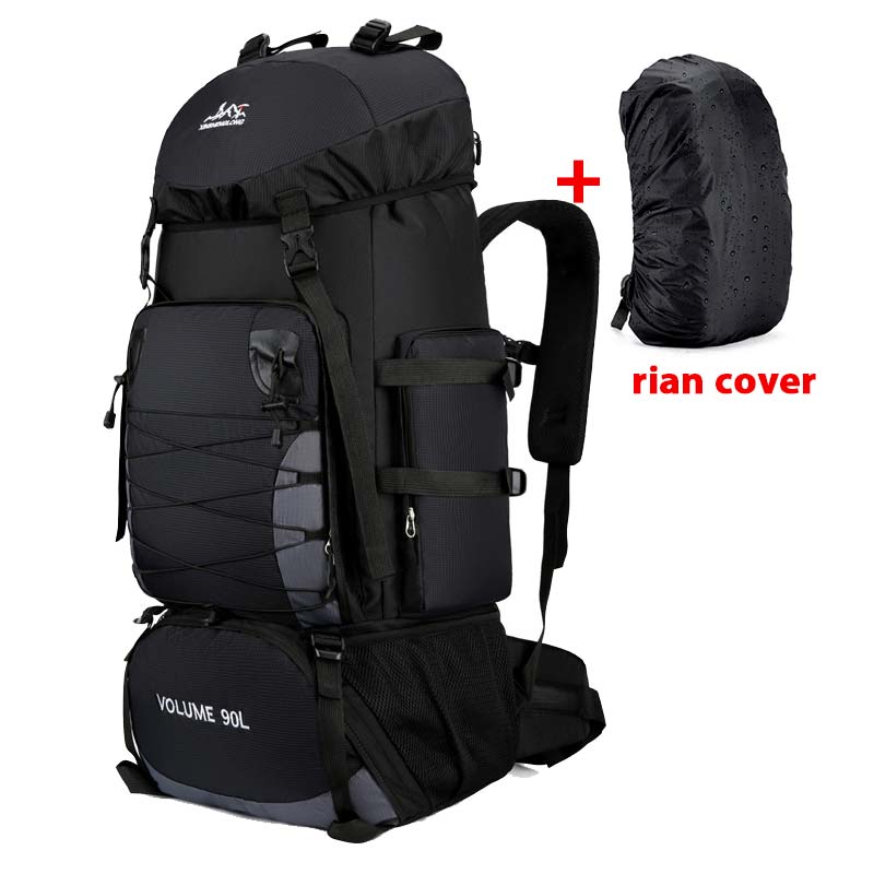 90L 80L Travel Bag Camping Backpack Hiking Army Climbing Bags Mountaineering Large Capacity Sport Bag Outdoor Military XA857WA