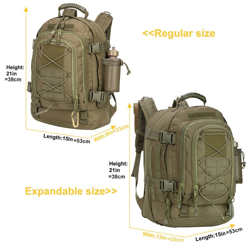 60L Men Military Tactical Backpack Molle Army Hiking Climbing Bag Outdoor Waterproof Sports Travel Bags Camping Hunting Rucksack