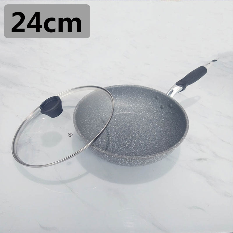 28cm Non-stick Frying Pan With Lid Wok Skillet Cauldron Cooking Pots Induction Cooker Pancake Egg Gas Stove Kitchen Accessories