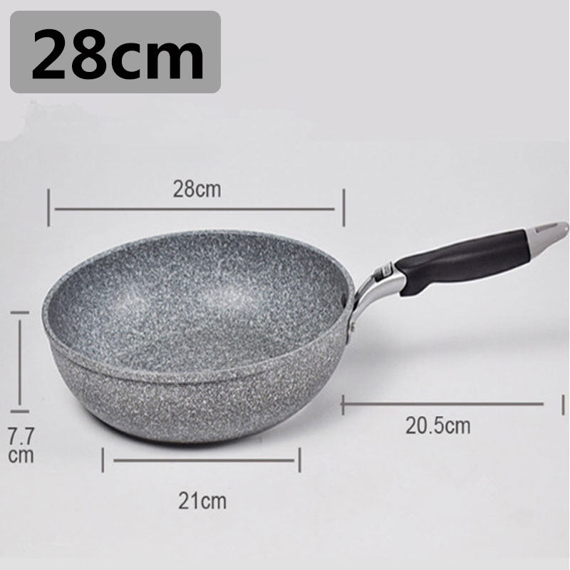28cm Non-stick Frying Pan With Lid Wok Skillet Cauldron Cooking Pots Induction Cooker Pancake Egg Gas Stove Kitchen Accessories