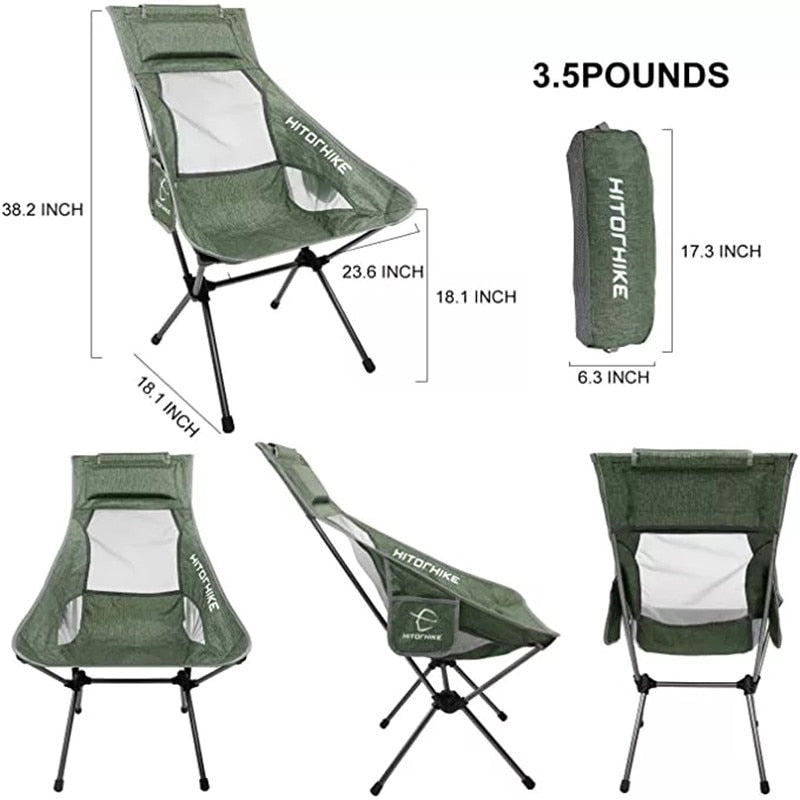 Portable Moon Chair Lightweight Fishing Camping Barbecue Chair Foldable Extended Hiking Seat Garden Ultra Light Office Household