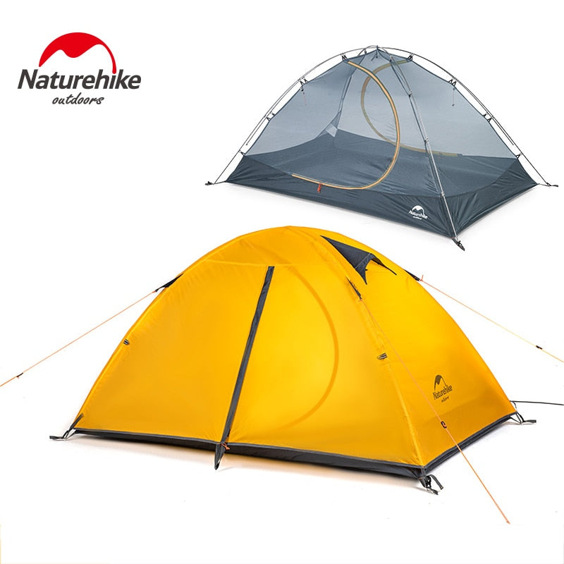 Naturehike 2 People Ultralight 20D Camping Tent Outdoor Cycling Trekking Hiking Backpacking Tents Waterproof PU4000 Green Orange