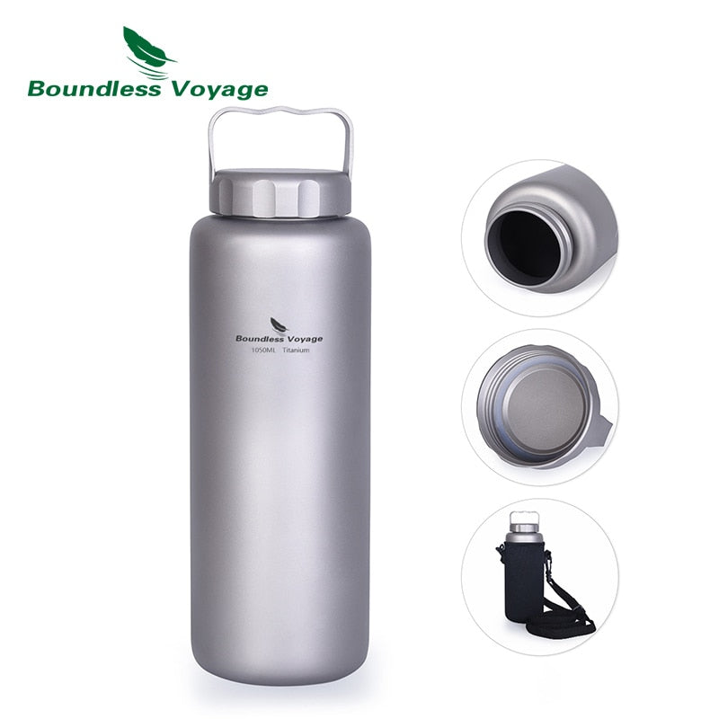 Boundless Voyage Titanium Water Bottle 1050ml Cycling Camping Sport Drinking Bottle Big Capacity Leak-Proof Ultralight Canteen
