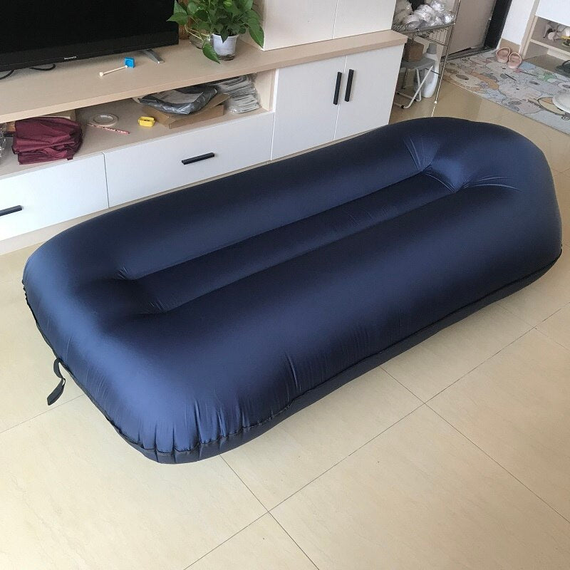 Outdoor Inflatable Garden Furniture Pation Nylon Air Sofa Bed Portable Beach Lounge Chair Folding Water Air Matress Air Couch