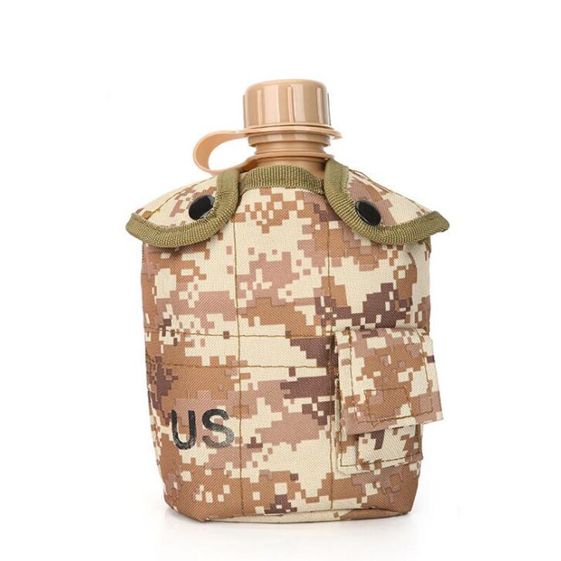 1L Outdoor Military Tactical Water Bottle Army Water Canteen Kettle With Pouch Cup Set For Camping Hiking Backpacking Survival