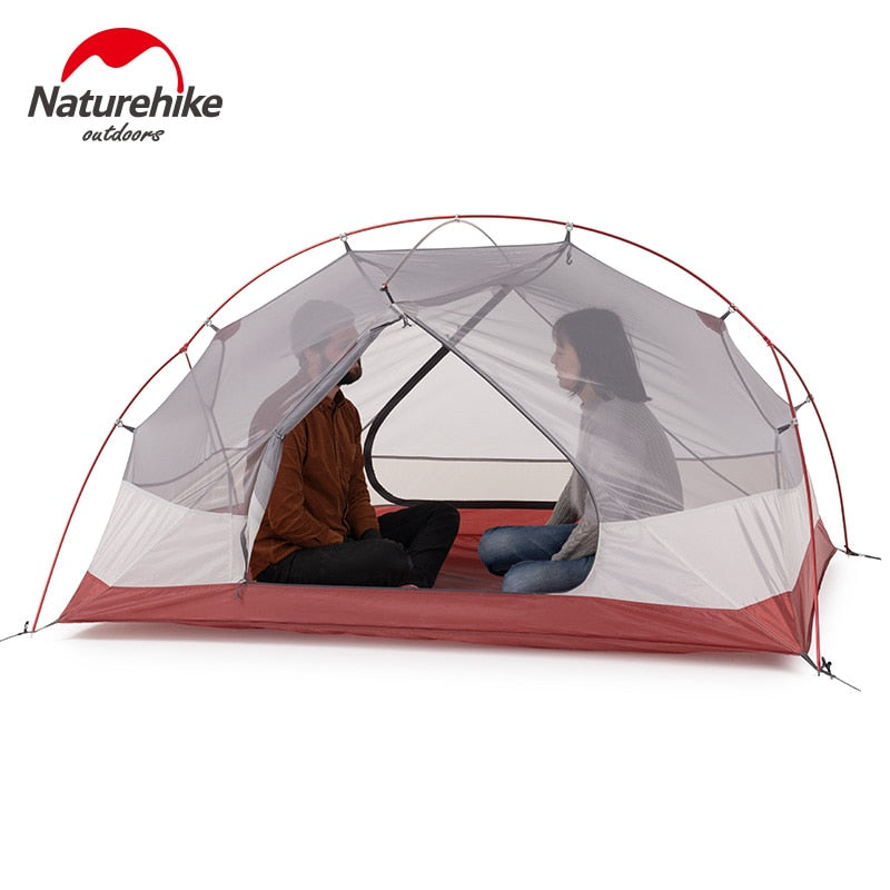 Naturehike Custom Mongar 1 2 3 People Waterproof Double Layer Outdoor Tent Aluminum Rod Gray Ultralight Single Camping Tents Mat