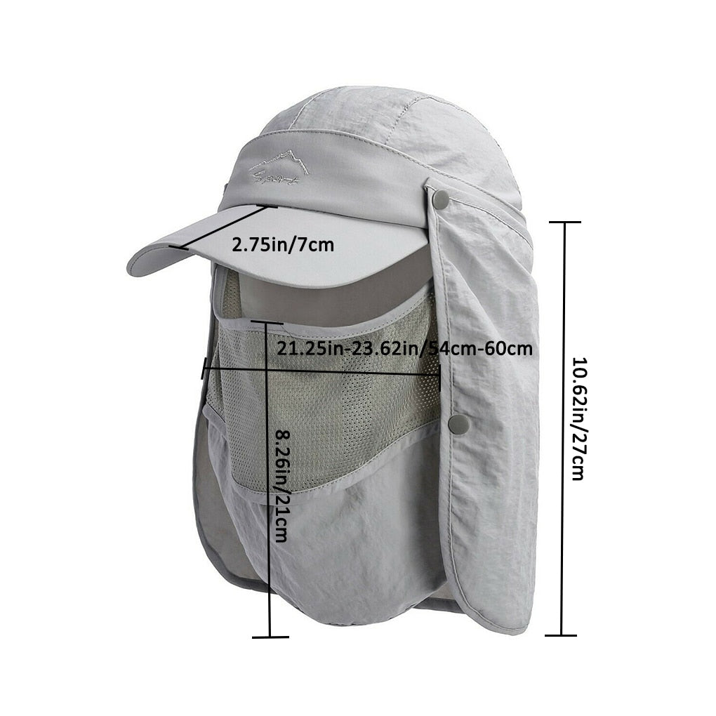 Quick-dry Sun Protection UV Fisherman Hat Foldable Windproof Sun Visor Hat for Fishing Camping Hiking