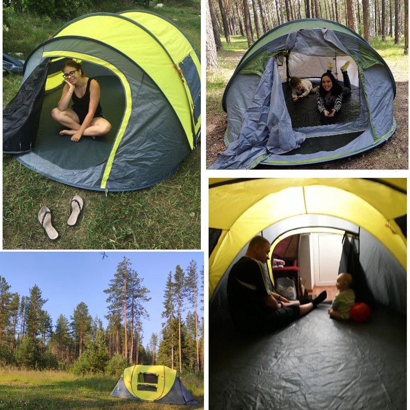 HUI LINGYANG throw tent outdoor automatic tents throwing pop up waterproof camping hiking tent waterproof large family open tent