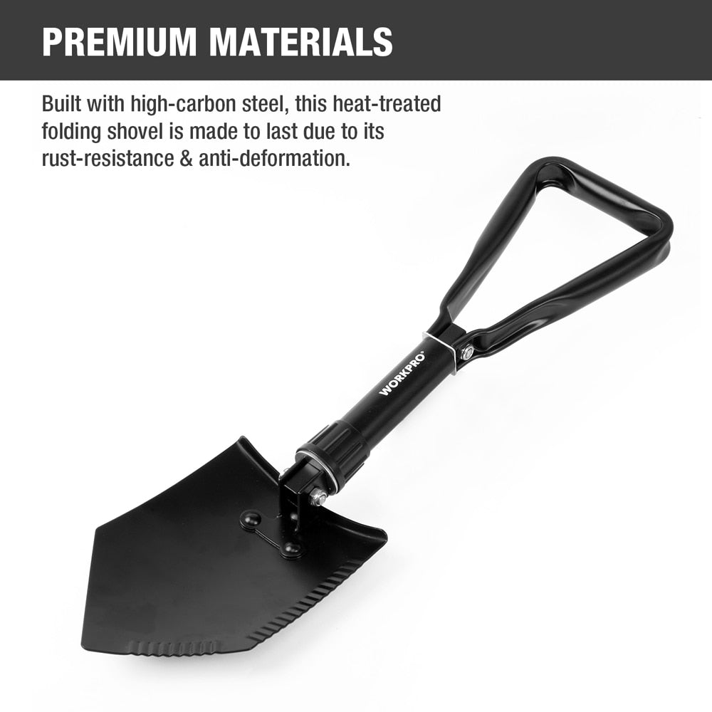 WORKPRO Military Shovel Tactical Mini Folding Shovel with pouch Outdoor Camping Spade Survival Emergency Tools
