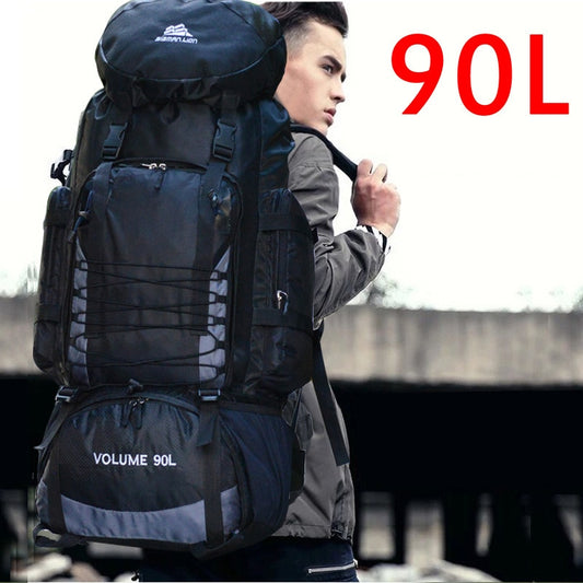 90L 80L Travel Bag Camping Backpack Hiking Army Climbing Bags Mountaineering Large Capacity Sport Bag Outdoor Military XA857WA