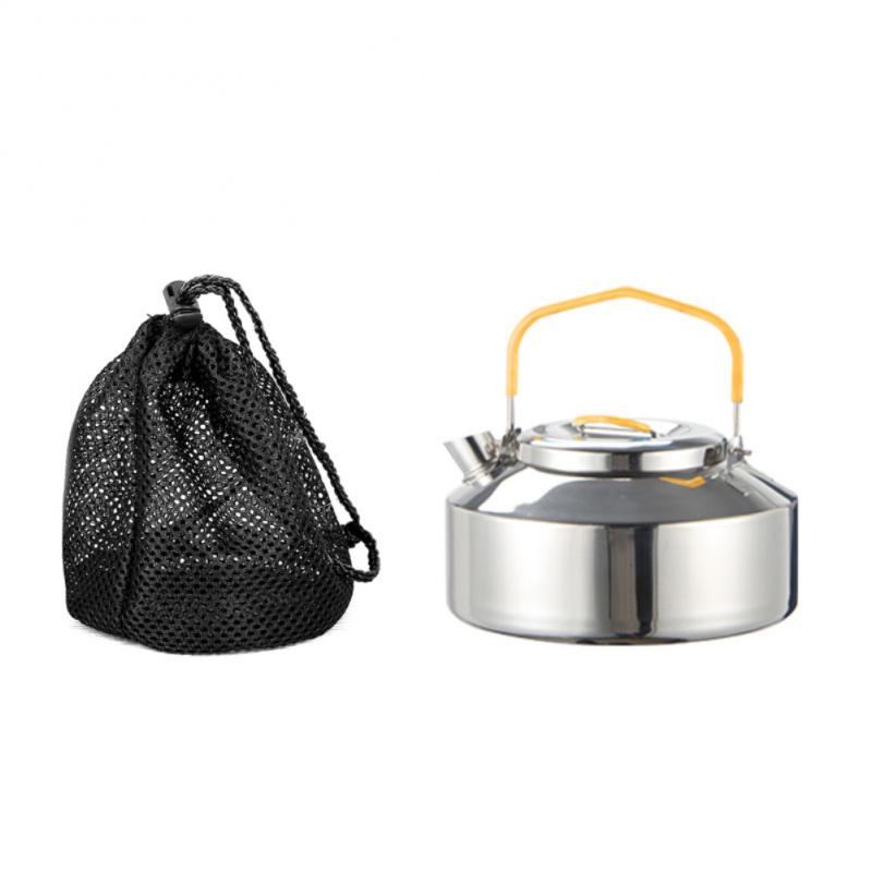 Ultralight Camping Kettle 0.8L Portable Canteen Outdoor Stainless Steel Water Bottle Picnic Cookware Tableware Supplies