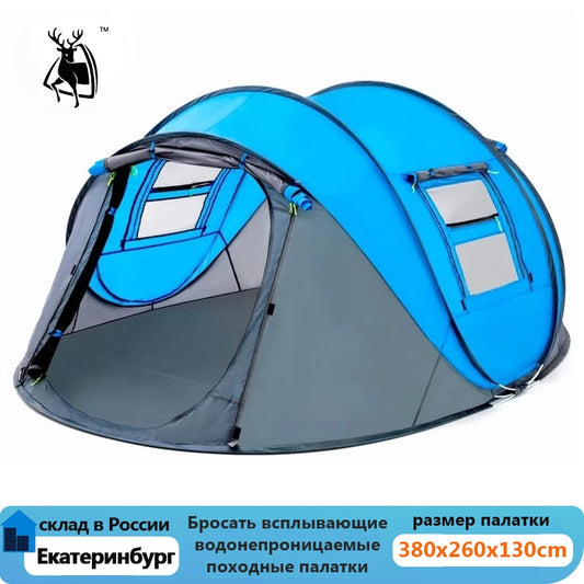 HUI LINGYANG throw tent outdoor automatic tents throwing pop up waterproof camping hiking tent waterproof large family open tent