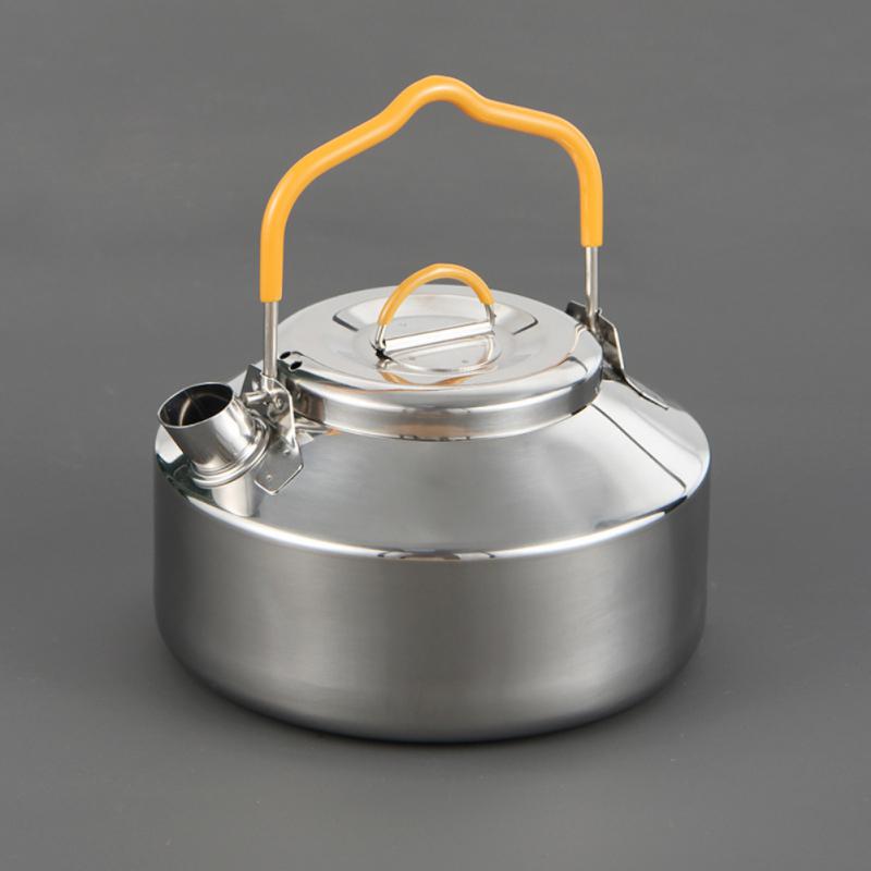 Ultralight Camping Kettle 0.8L Portable Canteen Outdoor Stainless Steel Water Bottle Picnic Cookware Tableware Supplies