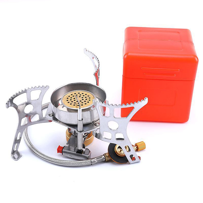 Outdoor Gas Cooker Camping Burner Stove Portable Cookware Camping Equipment High Power Folding Camp Supplies Travel Strong Fire