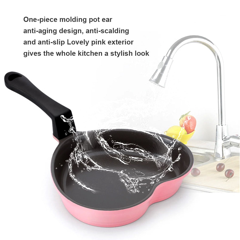 Heart Shaped Frying Pan Food Breakfast Egg Ceramic Non-Stick Pan Kitchen Cooking Pot Grilling Cookware Household Canteen Tool