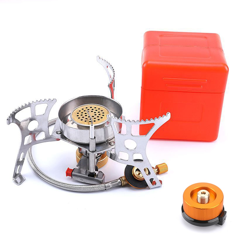 Outdoor Gas Cooker Camping Burner Stove Portable Cookware Camping Equipment High Power Folding Camp Supplies Travel Strong Fire