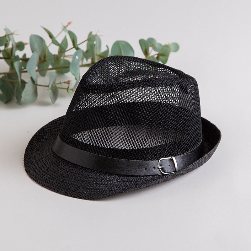 Caluriri Breathable Mesh Men Western Cowboy Hat Outdoor Straw Hat Men Summer Seaside Beach Hat Camping Men Sun Hat