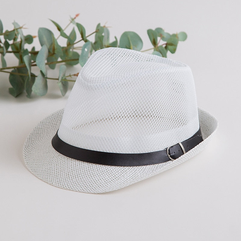 Caluriri Breathable Mesh Men Western Cowboy Hat Outdoor Straw Hat Men Summer Seaside Beach Hat Camping Men Sun Hat