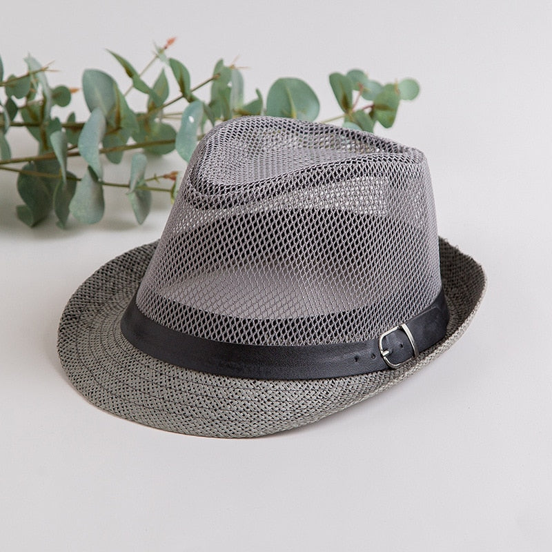 Caluriri Breathable Mesh Men Western Cowboy Hat Outdoor Straw Hat Men Summer Seaside Beach Hat Camping Men Sun Hat